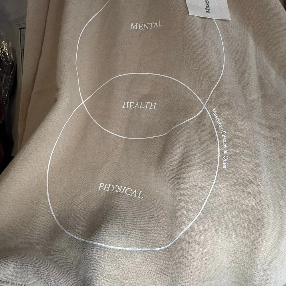 •NWT• Museum of Peace & Quiet Health Taupe Crewneck • Unisex Large - Picture 15 of 16
